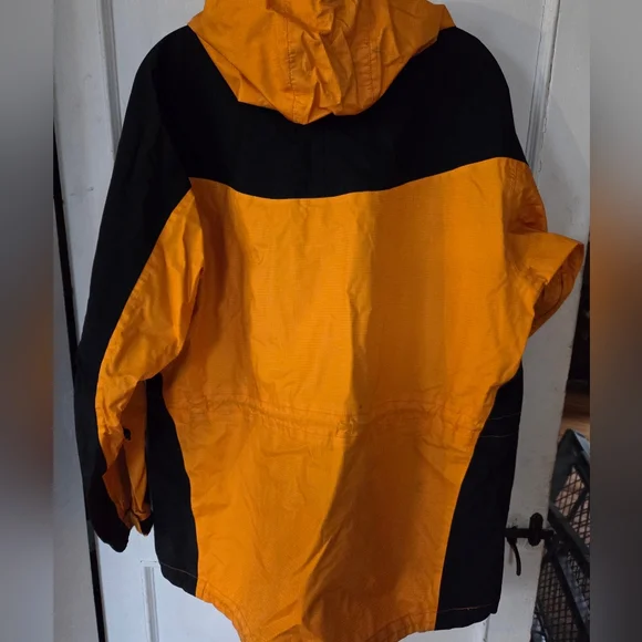 Vintage 1990's L.L. Bean Mountain Guide Gore-tex Shell Jacket Black & Yellow PL - Picture 2 of 10